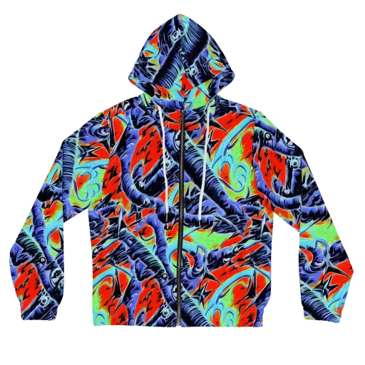 The Electric Wild on a Women's Full-Zip Hoodie