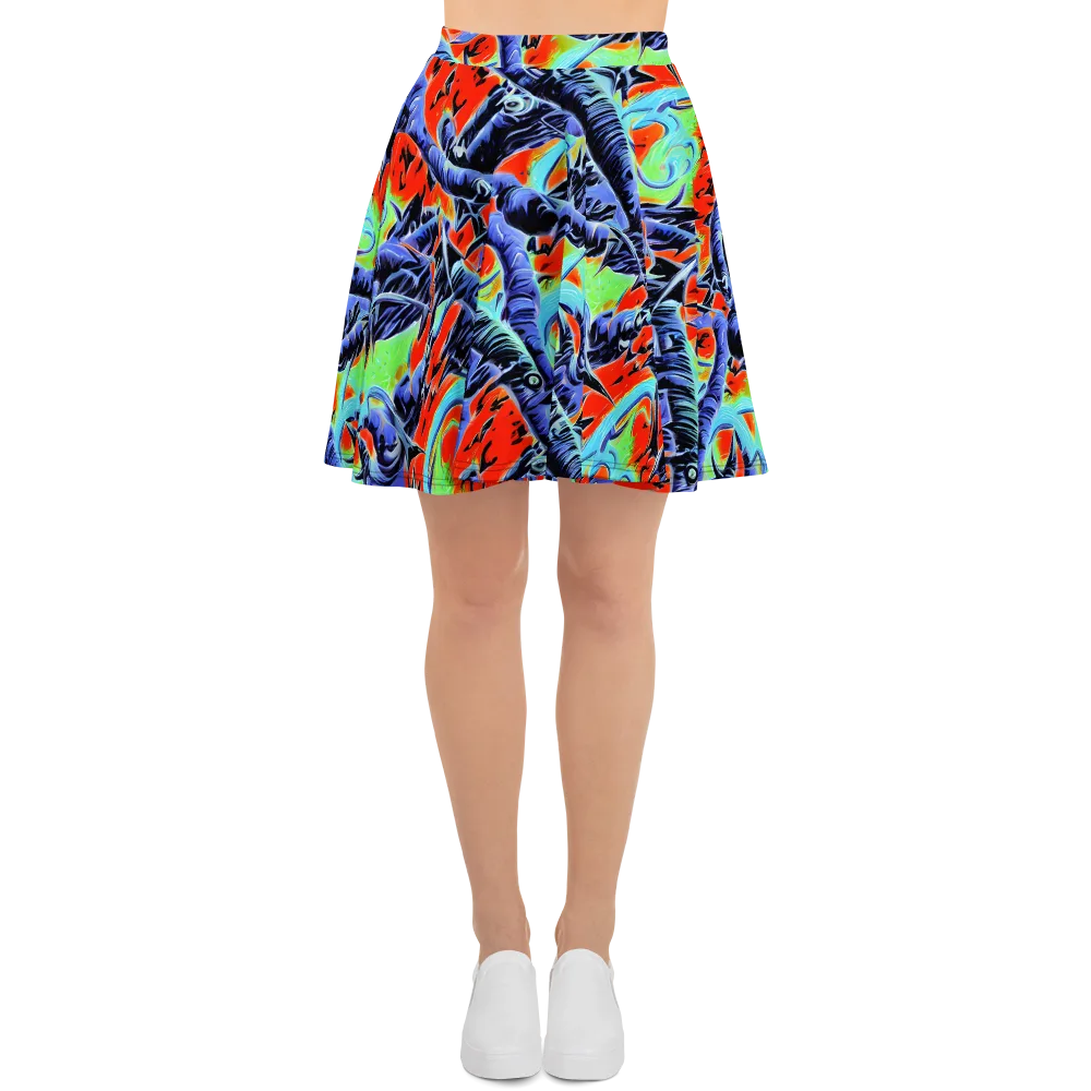 The Electric Wild on Skater Skirt — Front