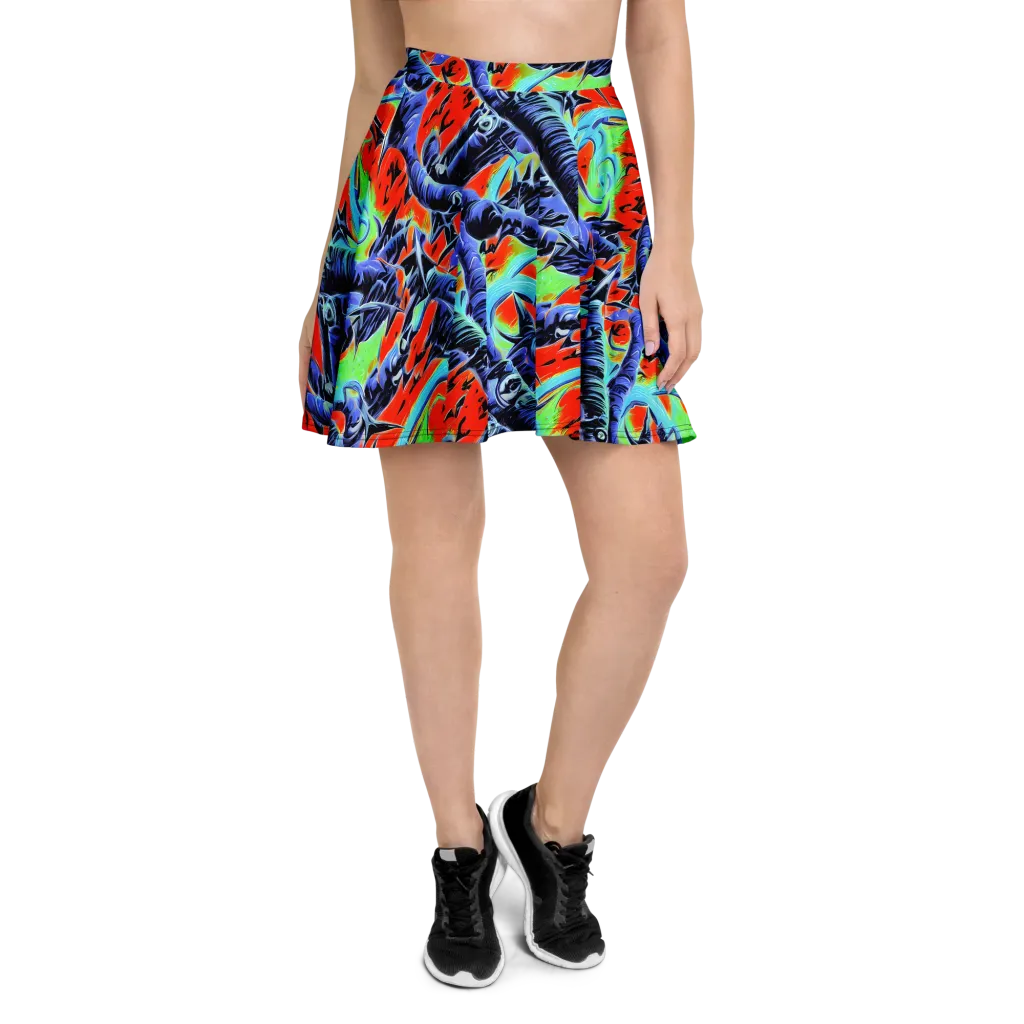 The Electric Wild on Skater Skirt — Front