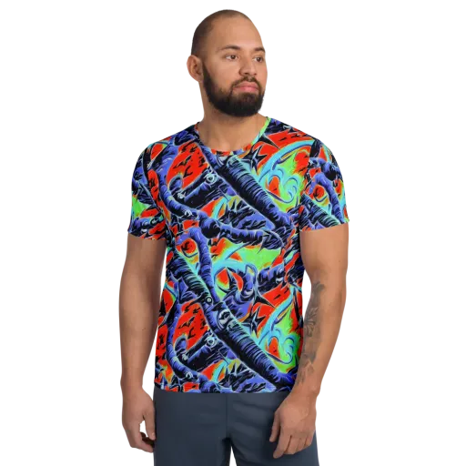 The Electric Wild on a Men's Athletic T-Shirt