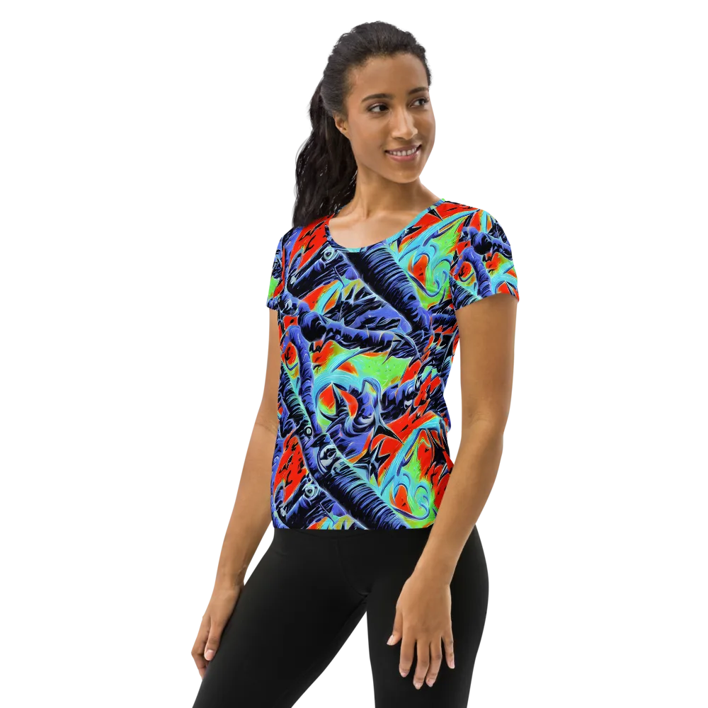The Electric Wild on Women's Athletic T-Shirt — Left