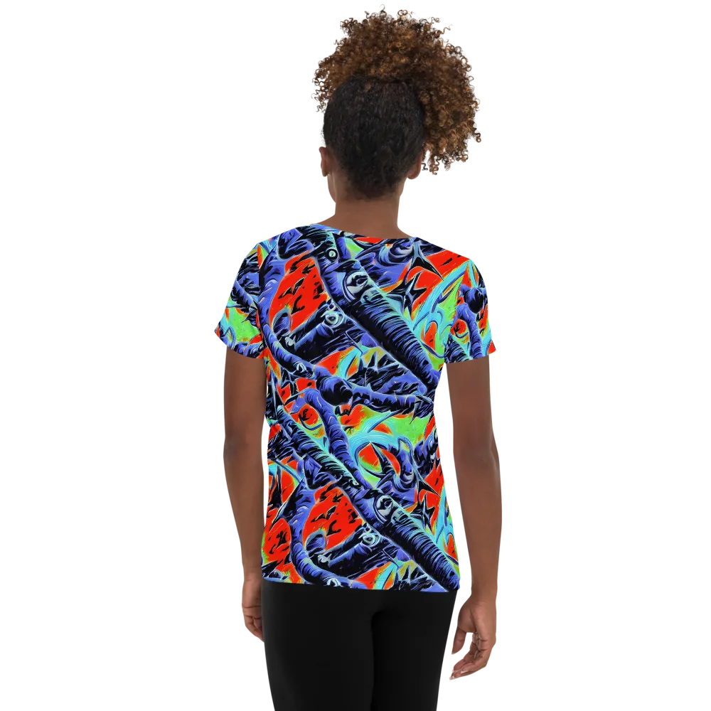 The Electric Wild on Women's Athletic T-Shirt — Back