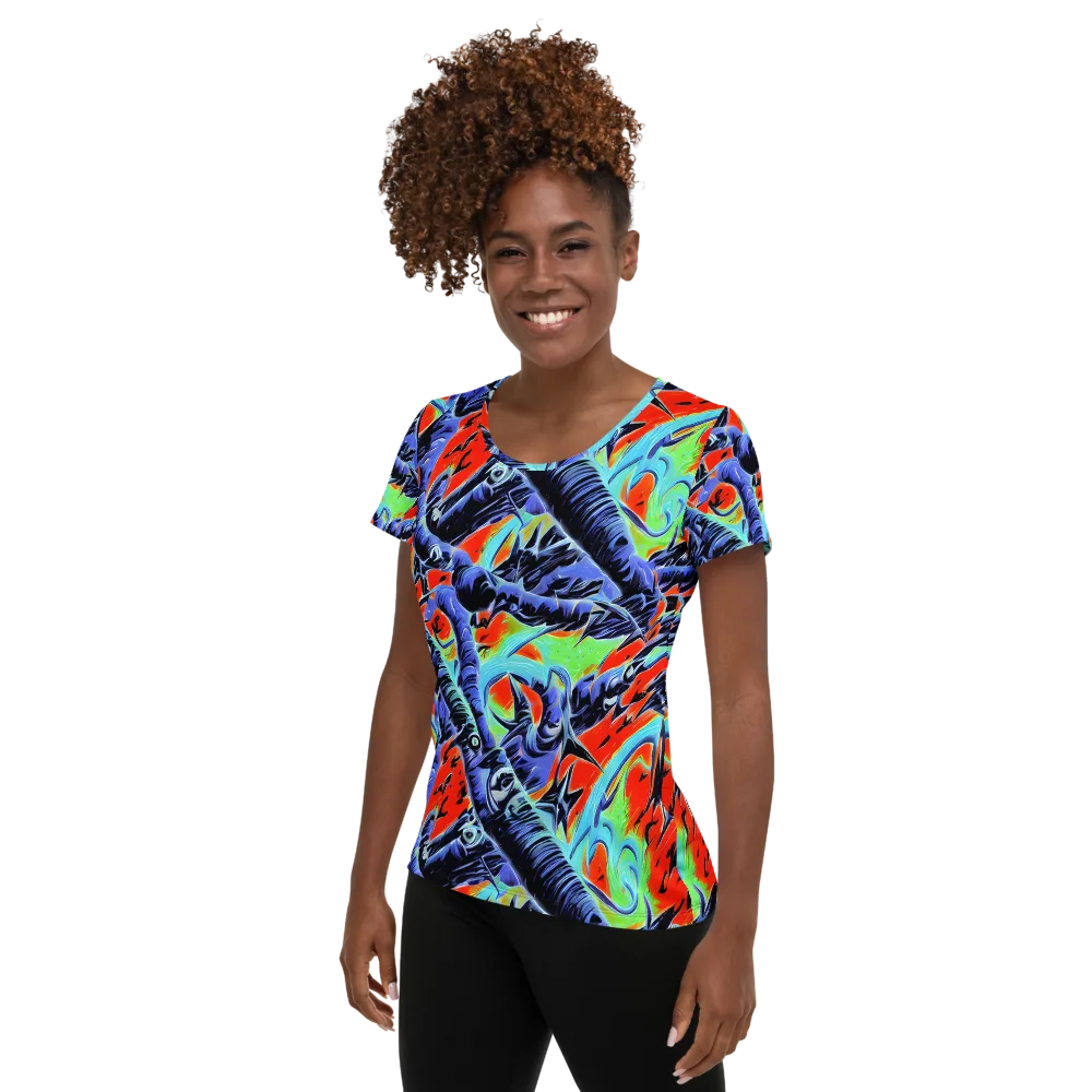 The Electric Wild on Women's Athletic T-Shirt — Left
