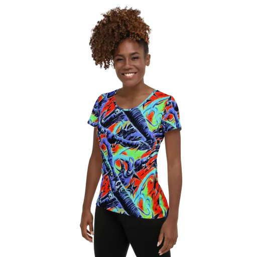 The Electric Wild on a Women's Athletic T-Shirt