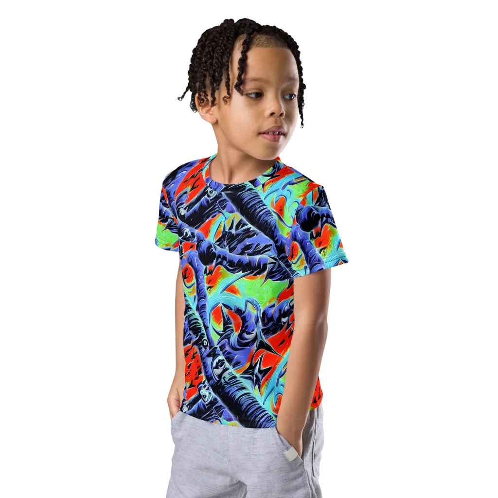 The Electric Wild on Kids Crew Neck T-Shirt — Left Front