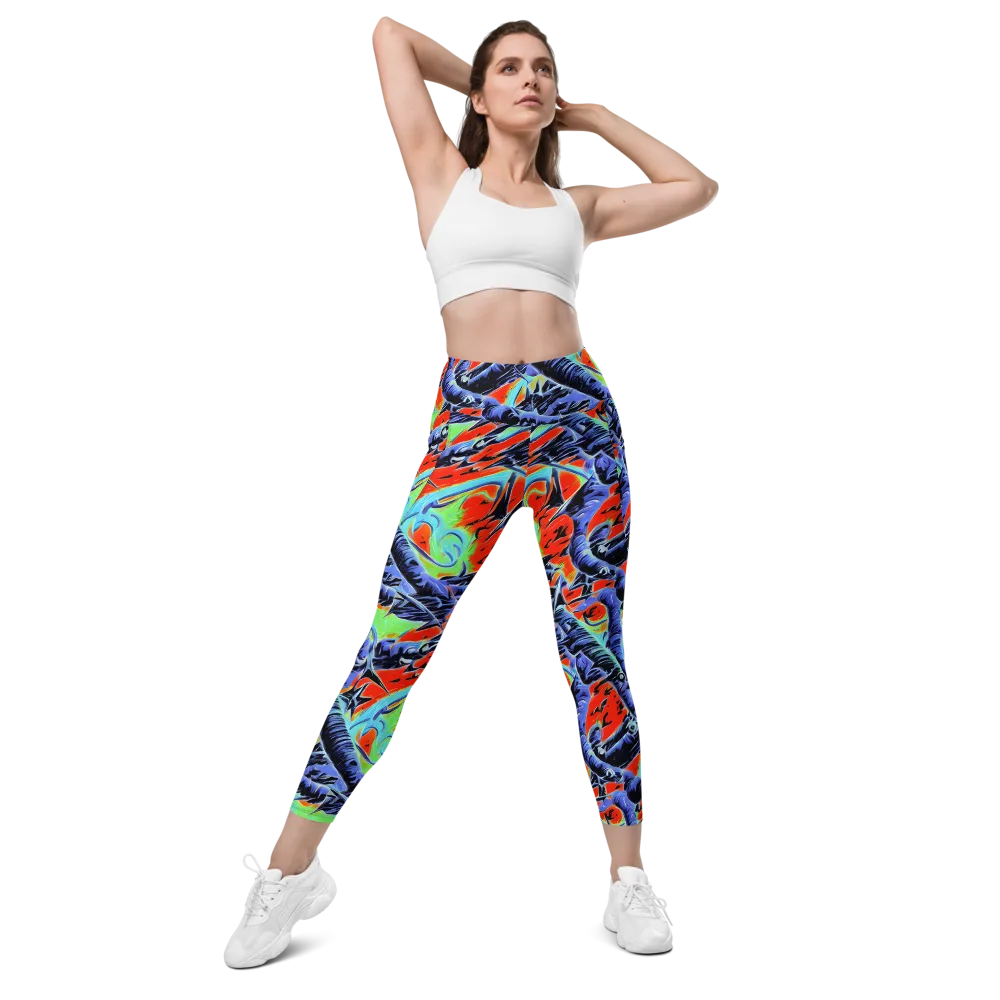 The Electric Wild on Leggings with Pockets — Front