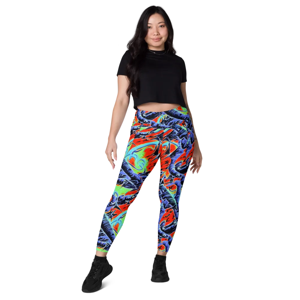The Electric Wild on Leggings with Pockets — Front