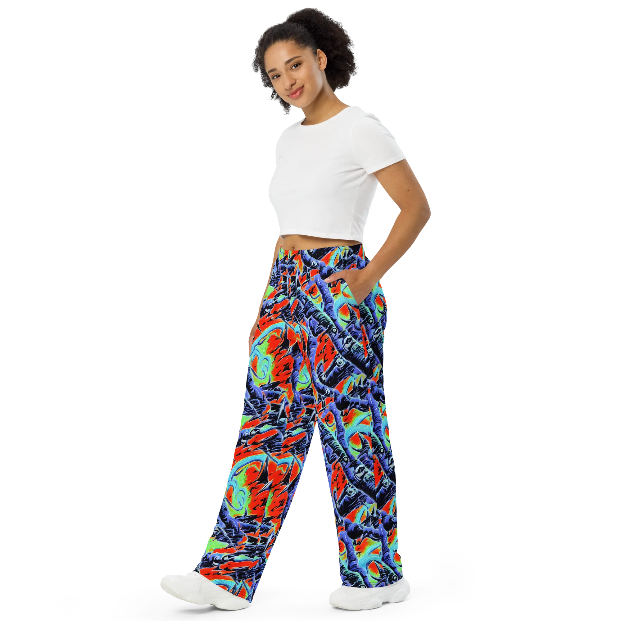 The Electric Wild on Wide-Leg Pants — Left Front