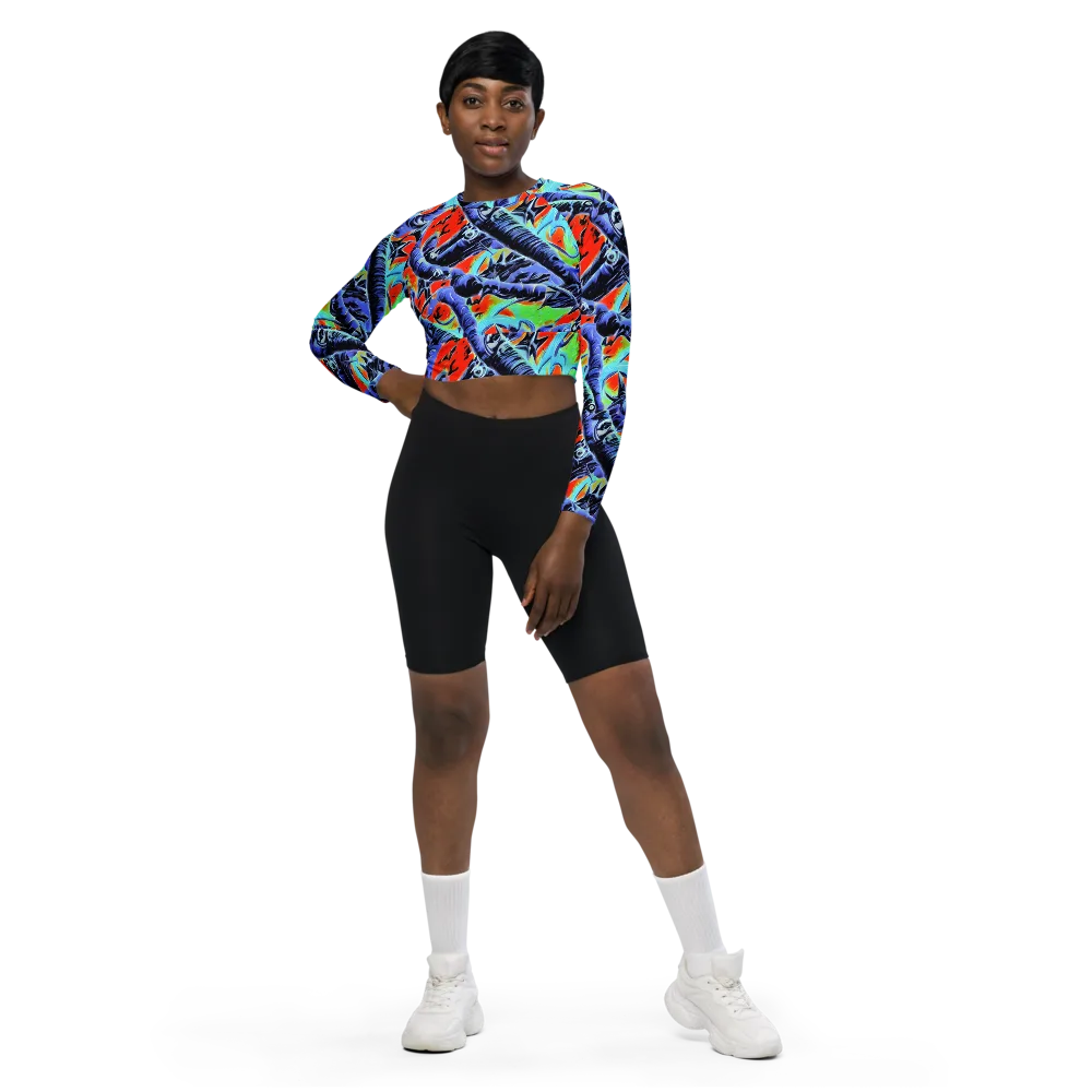 The Electric Wild on Long Sleeve Crop Top — Front