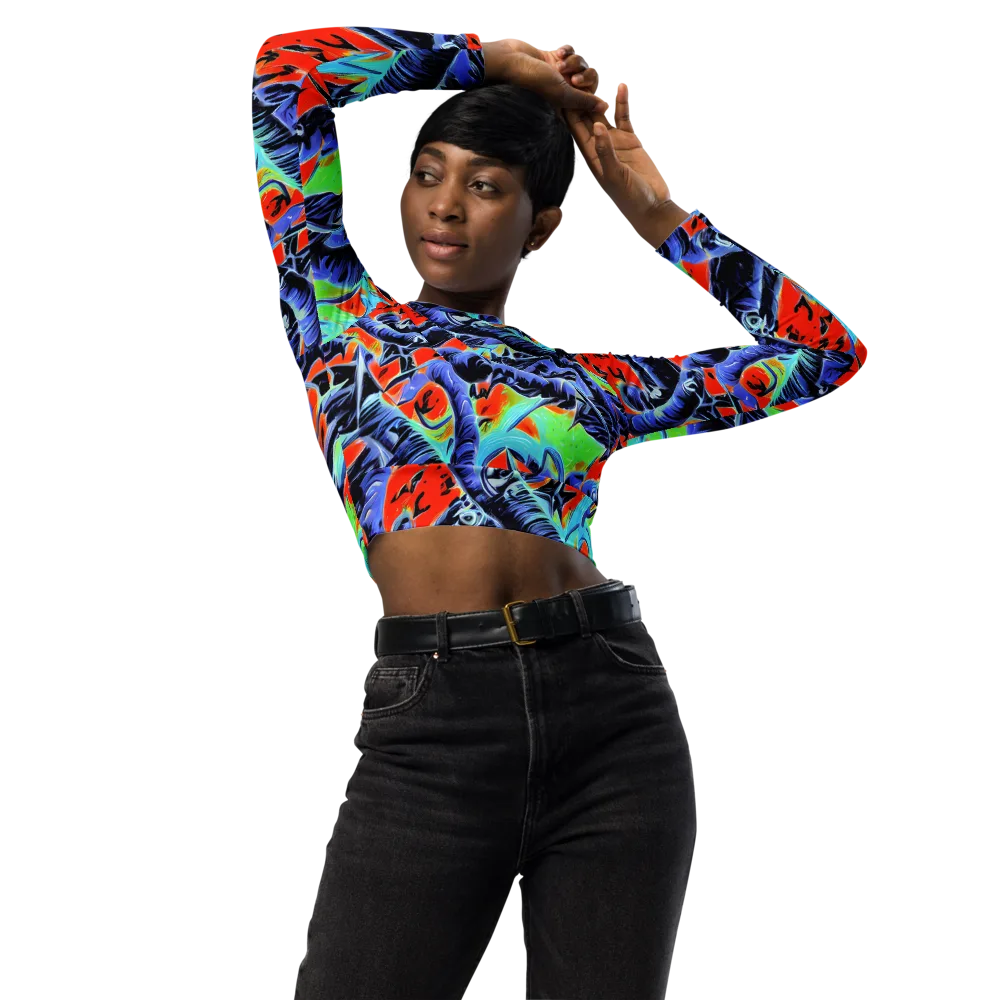 The Electric Wild on Long Sleeve Crop Top — Front