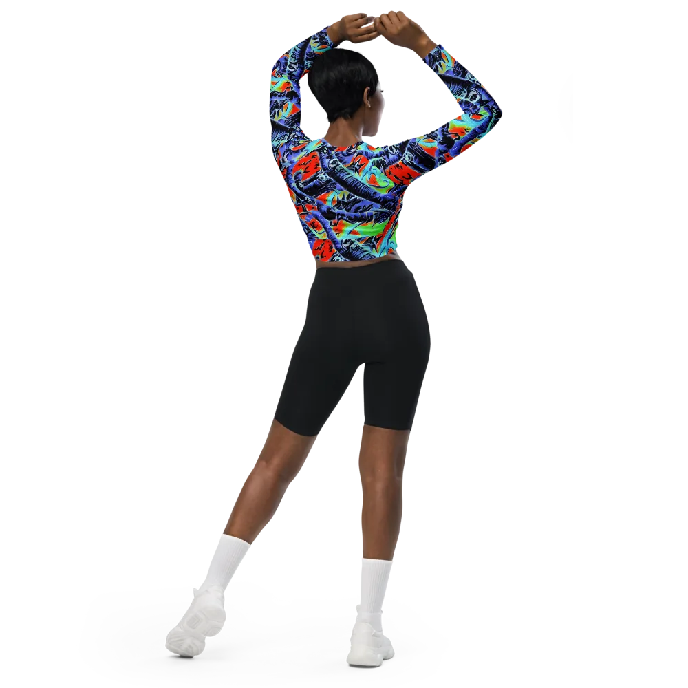 The Electric Wild on Long Sleeve Crop Top — Back