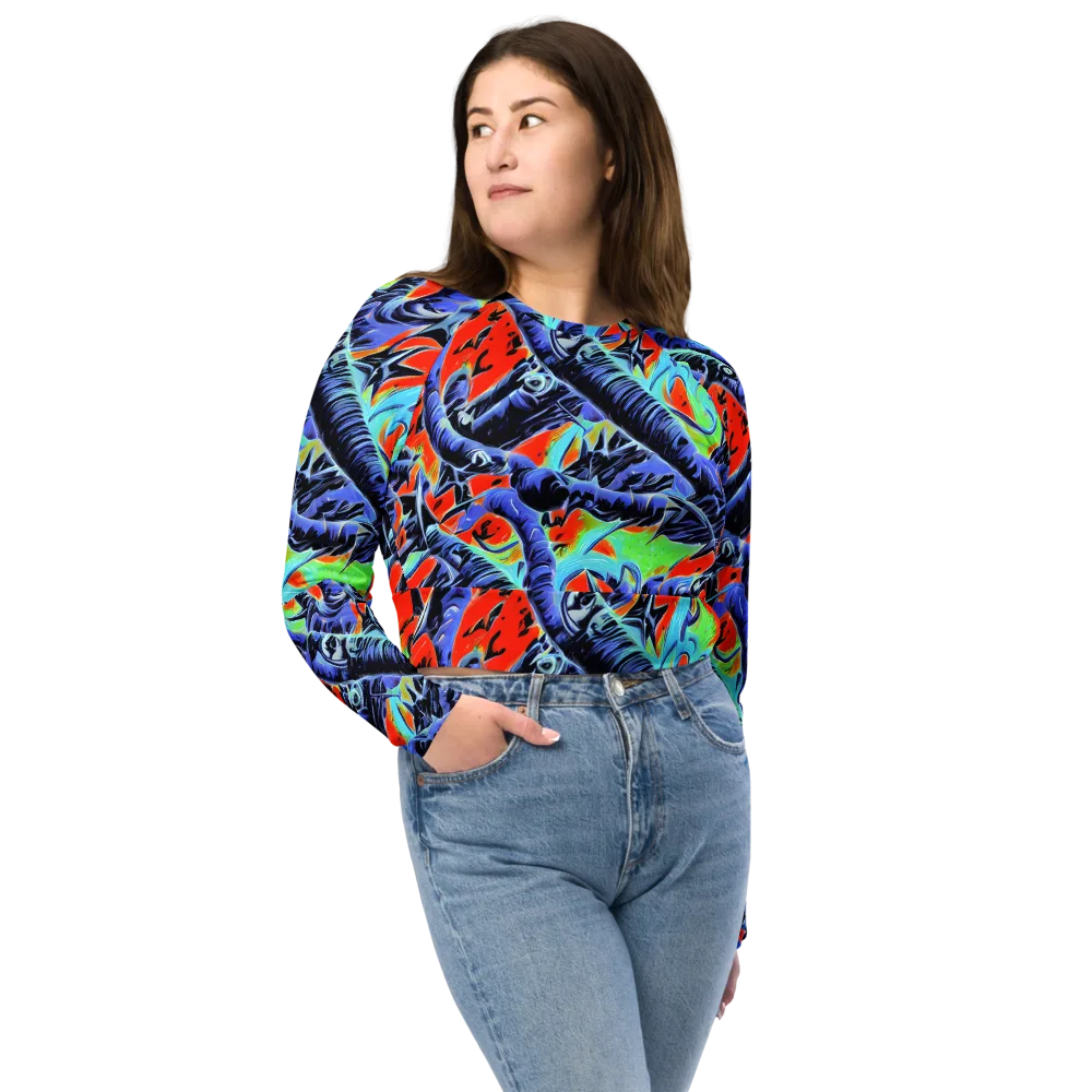The Electric Wild on Long Sleeve Crop Top — Front