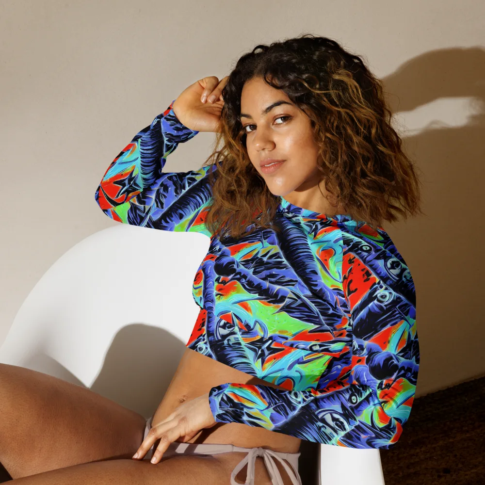 The Electric Wild on Long Sleeve Crop Top — Left Front