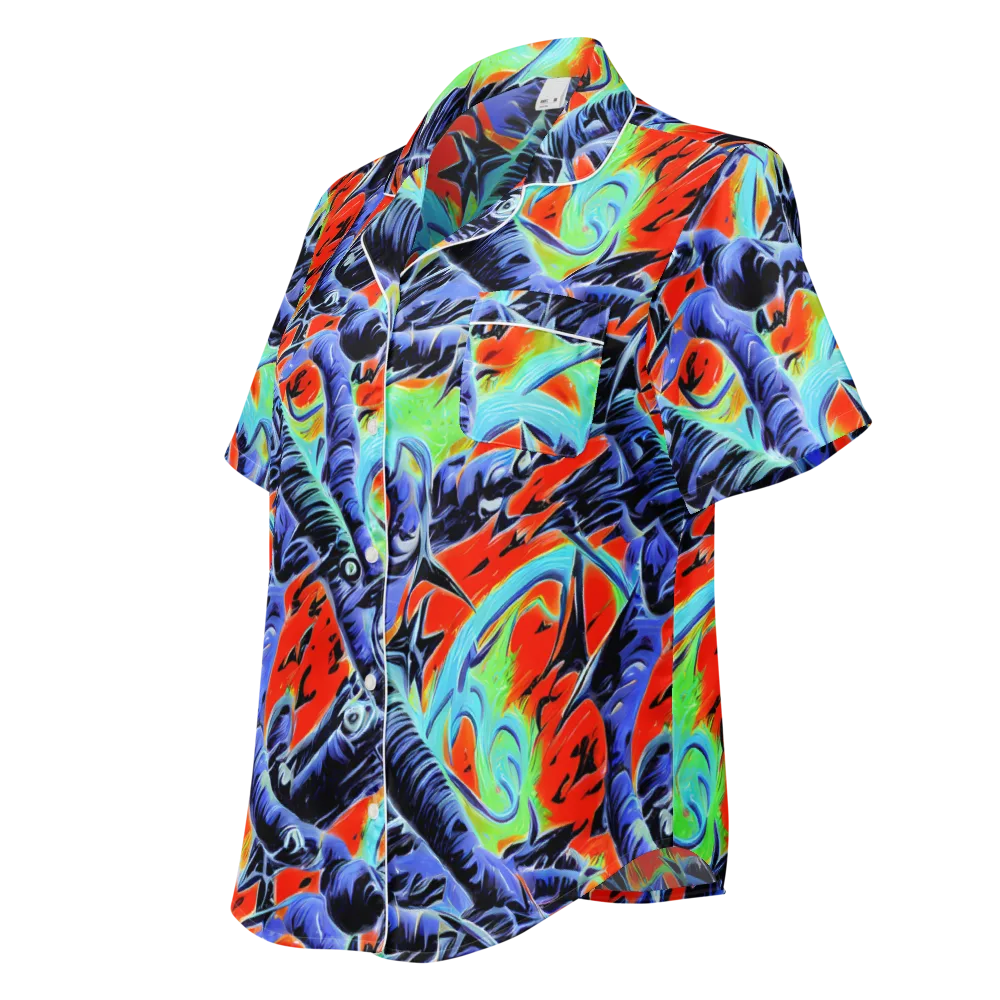 The Electric Wild on Women's Short Sleeve Pajama Top — Left Front