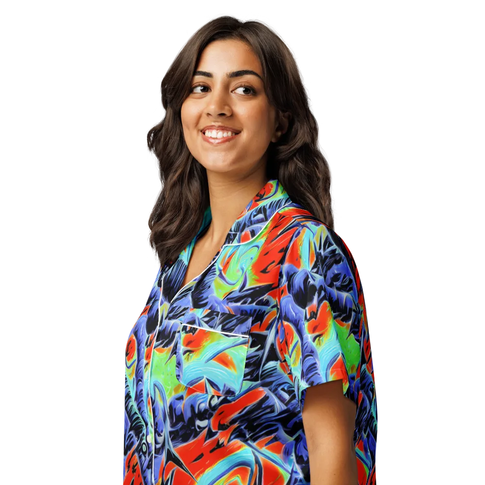 The Electric Wild on Women's Short Sleeve Pajama Top — Left Front