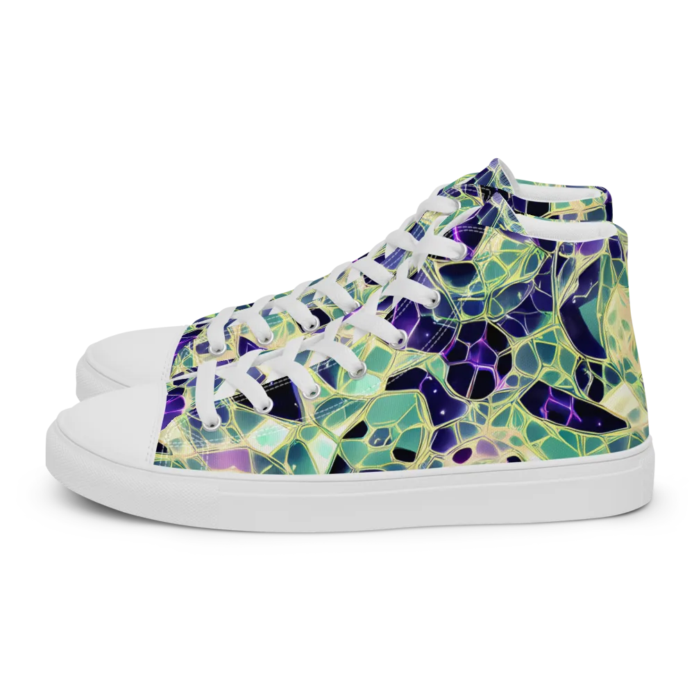 Midnight Membrane on Men's High Top Canvas Shoes — Left