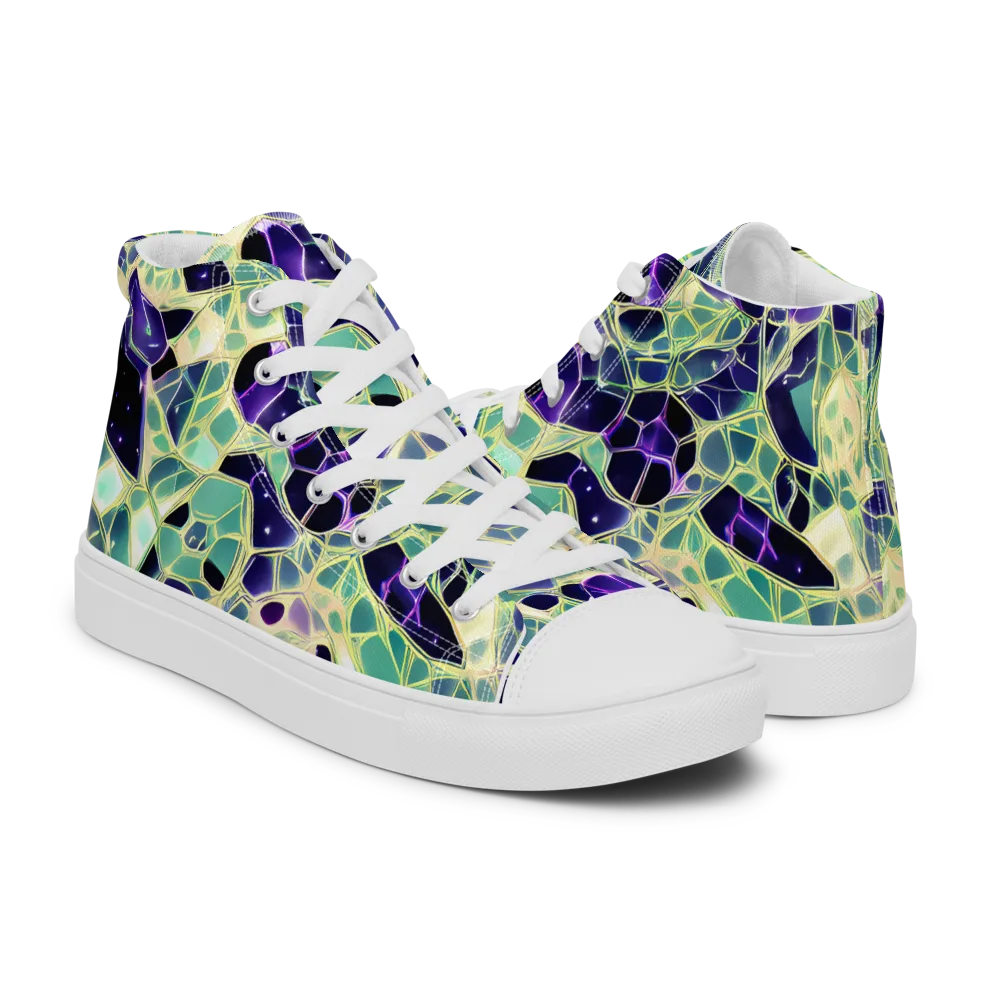 Midnight Membrane on Men's High Top Canvas Shoes — Right