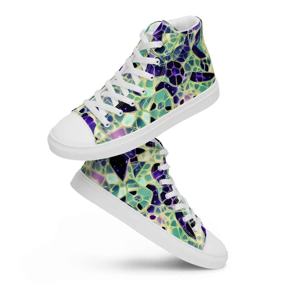Midnight Membrane on Men's High Top Canvas Shoes — Front