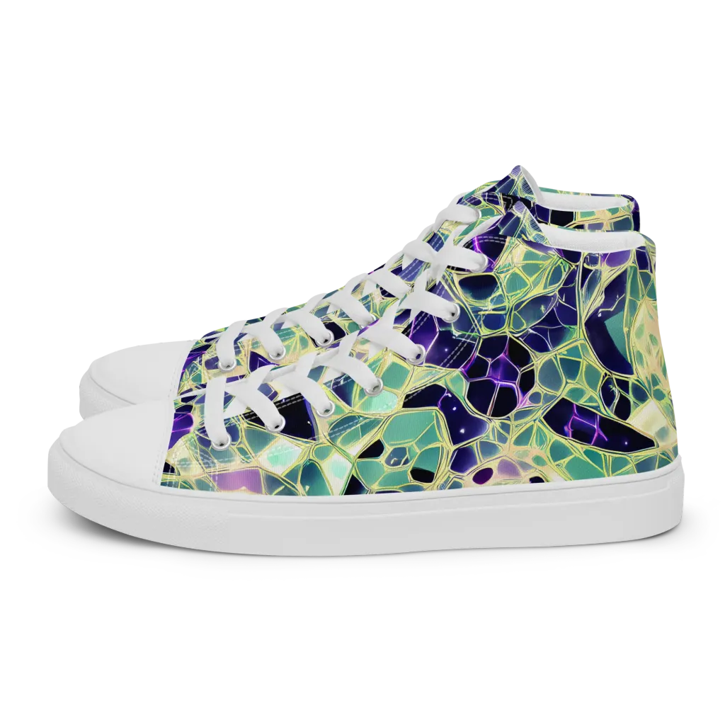 Midnight Membrane on Women's High Top Canvas Shoes — Left