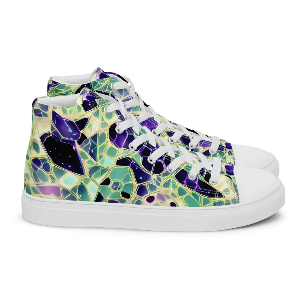 Midnight Membrane on Women's High Top Canvas Shoes — Right