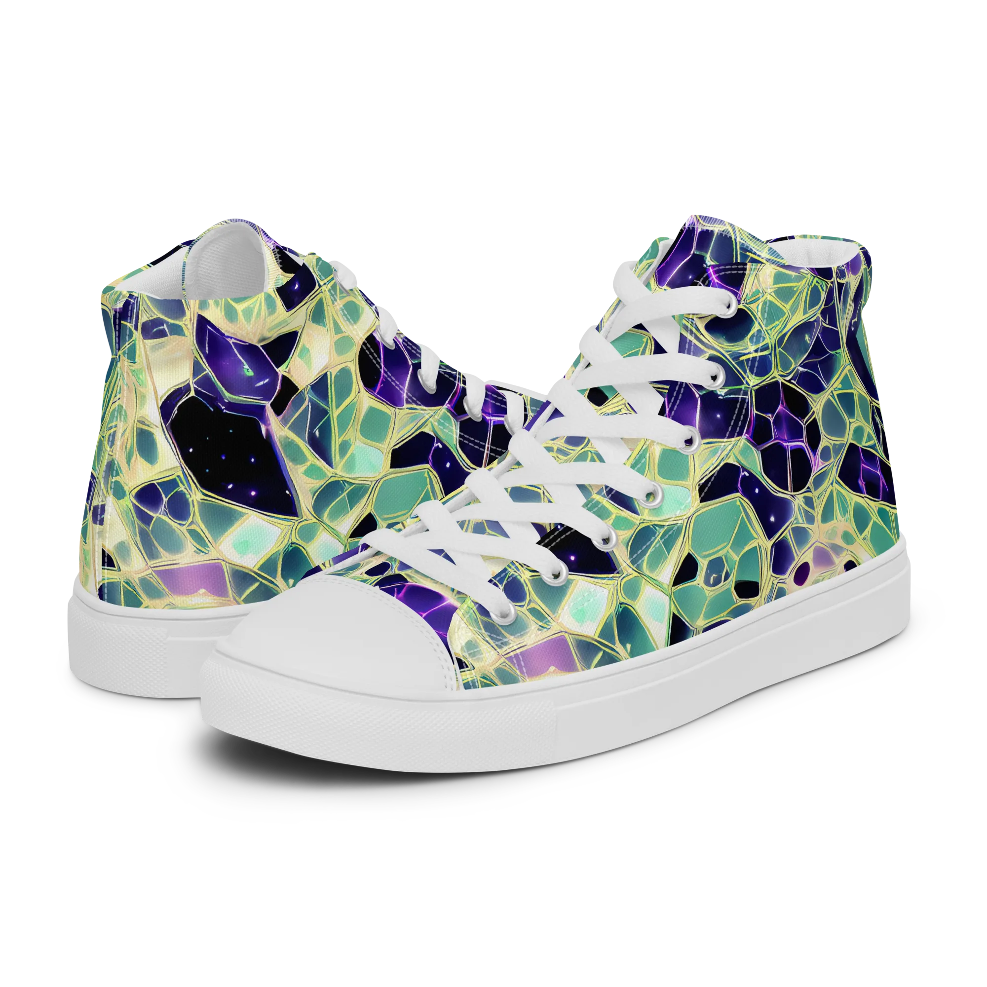 Midnight Membrane on Women's High Top Canvas Shoes — Left