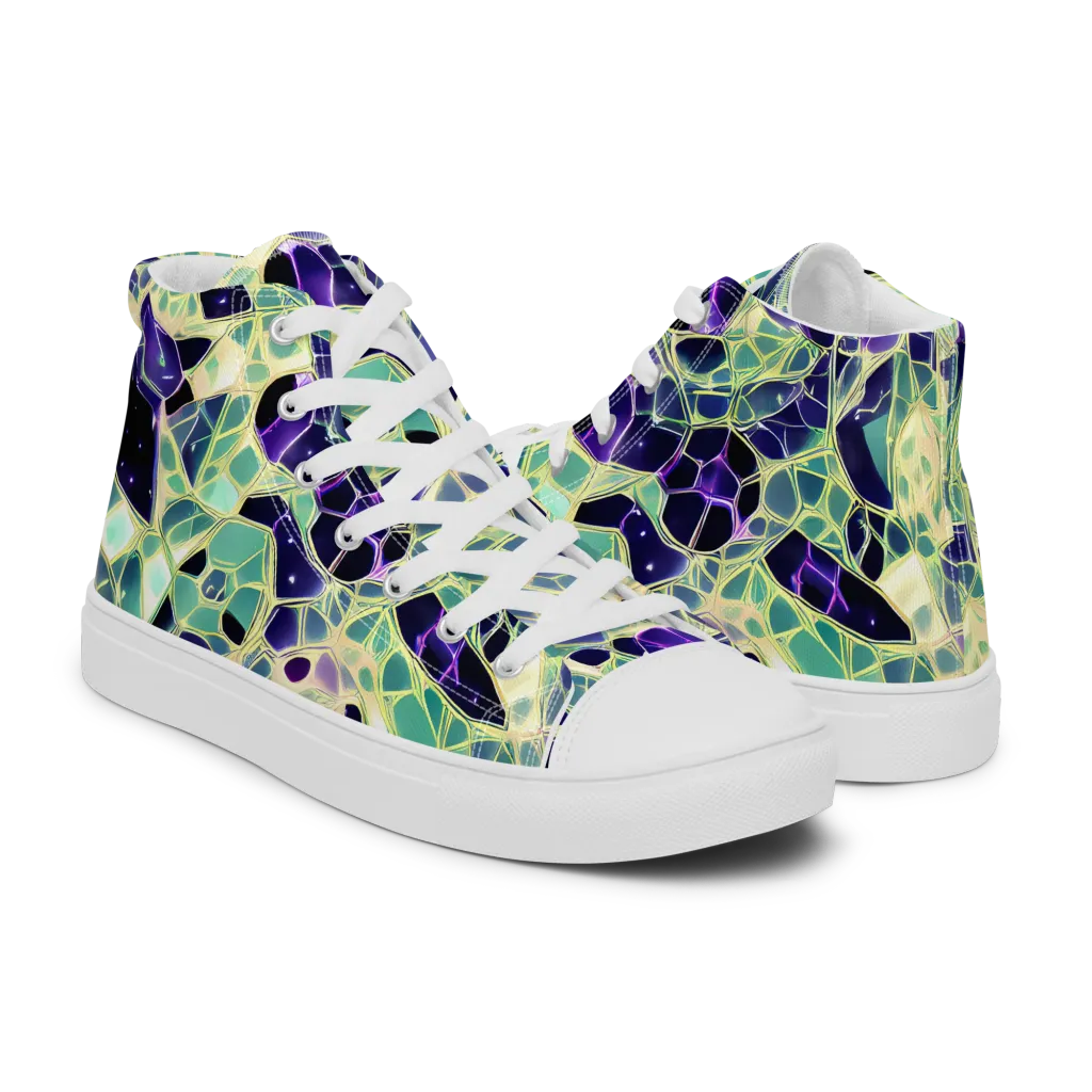 Midnight Membrane on Women's High Top Canvas Shoes — Right