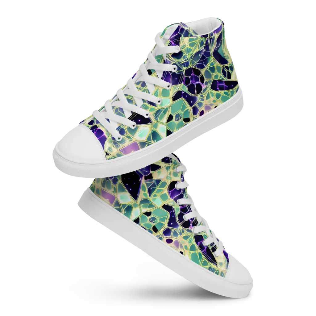 Midnight Membrane on Women's High Top Canvas Shoes — Front
