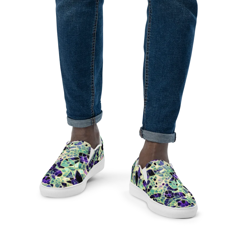 Midnight Membrane on Men's Slip-On Canvas Shoes — Front