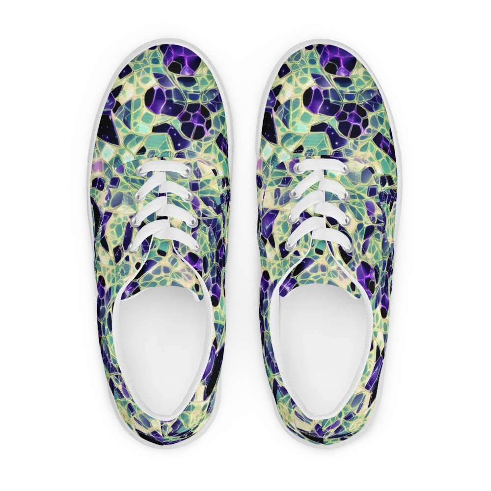 Midnight Membrane on Men's Lace-Up Canvas Shoes — Front