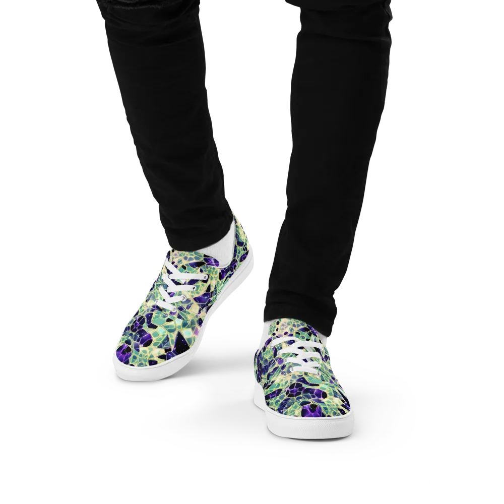 Midnight Membrane on Men's Lace-Up Canvas Shoes — Front
