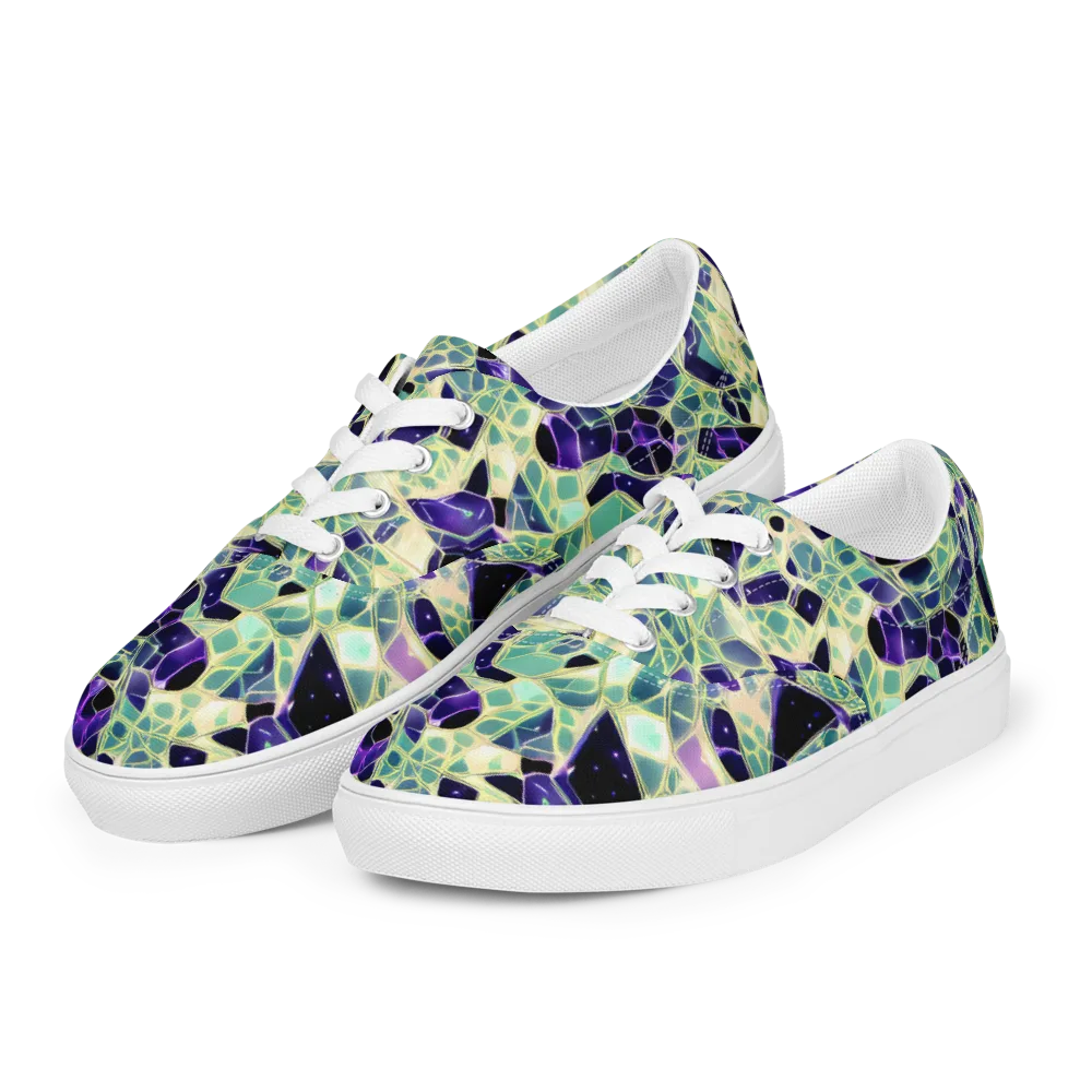 Midnight Membrane on Men's Lace-Up Canvas Shoes — Left Front