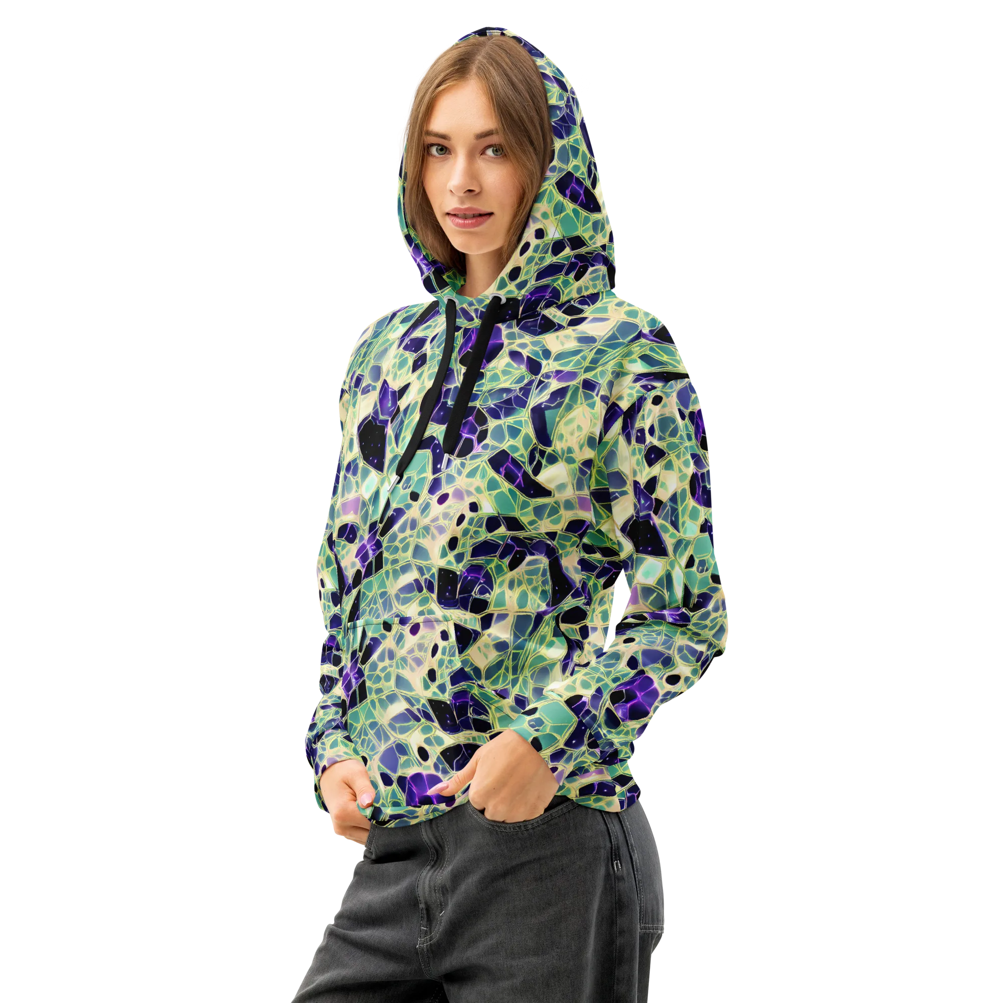 Midnight Membrane on Cotton Hoodie — Left Front