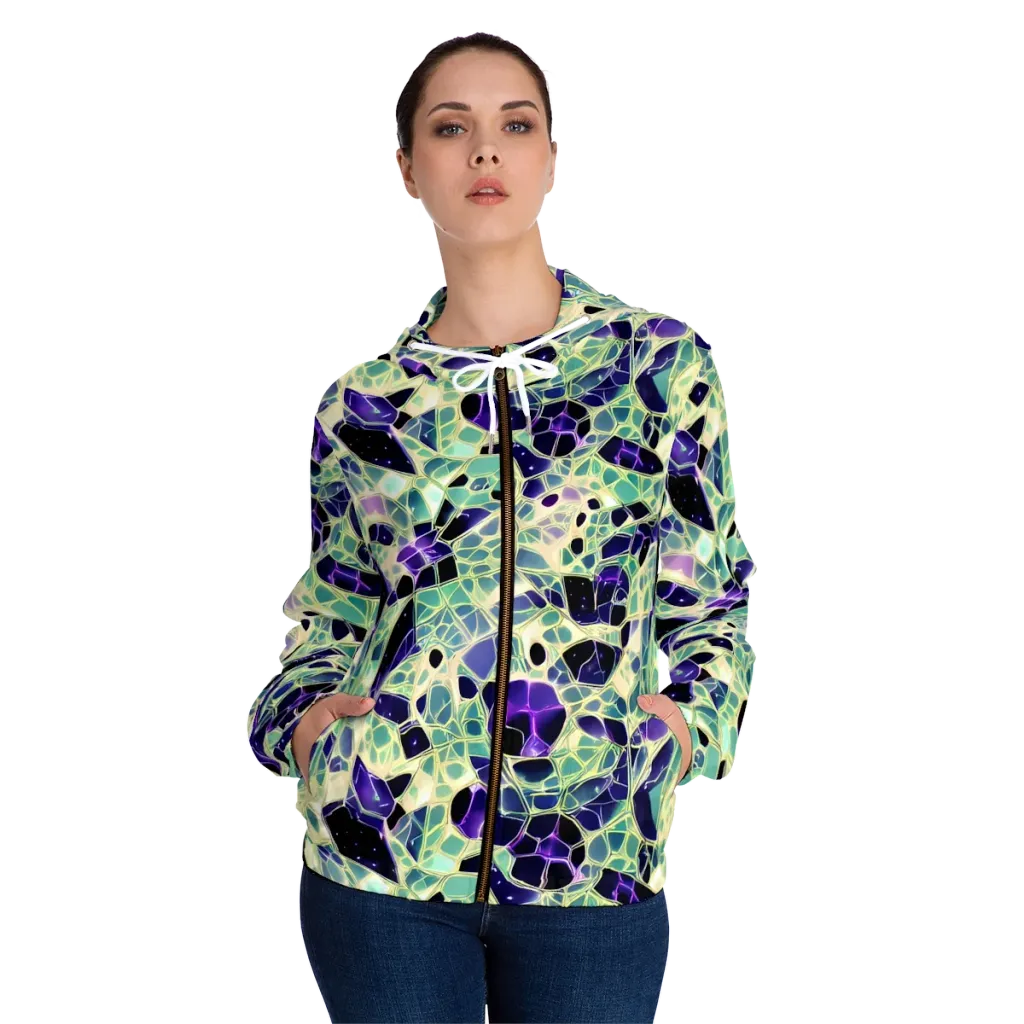 Midnight Membrane on Women's Full-Zip Hoodie — Front On Person