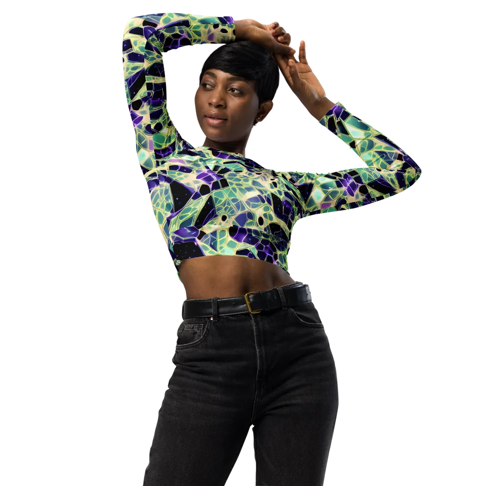 Midnight Membrane on Long Sleeve Crop Top — Front