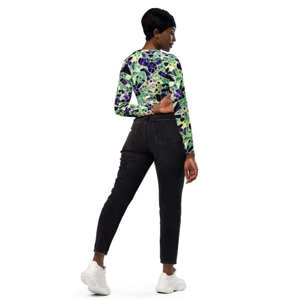 Midnight Membrane on Long Sleeve Crop Top — Right Back