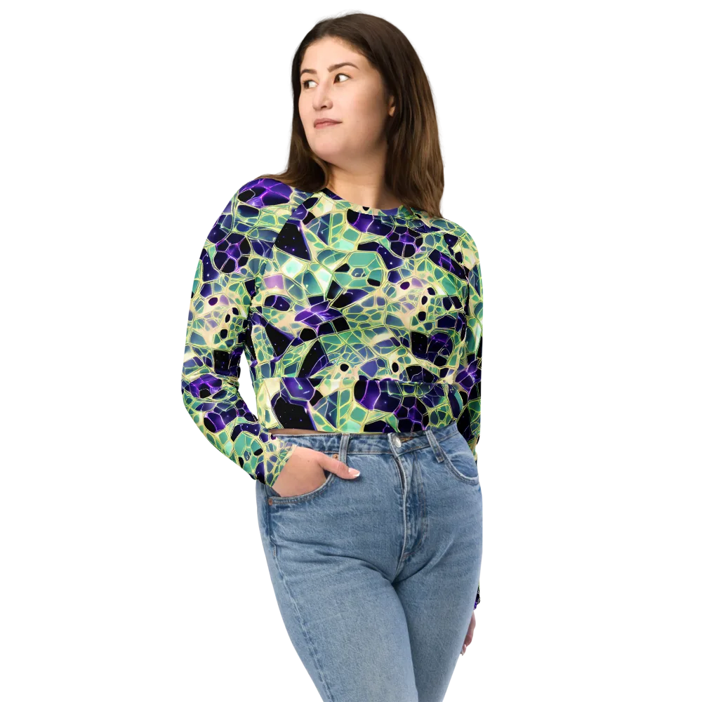 Midnight Membrane on Long Sleeve Crop Top — Front