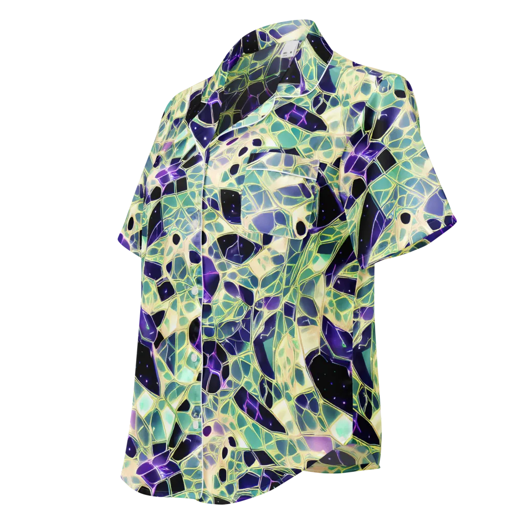 Midnight Membrane on Women's Short Sleeve Pajama Top — Left Front