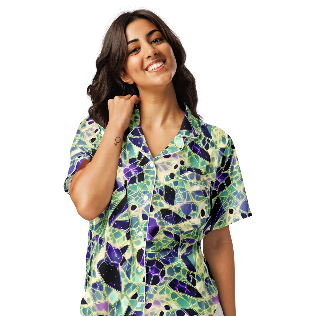 Midnight Membrane on Women's Short Sleeve Pajama Top — Front