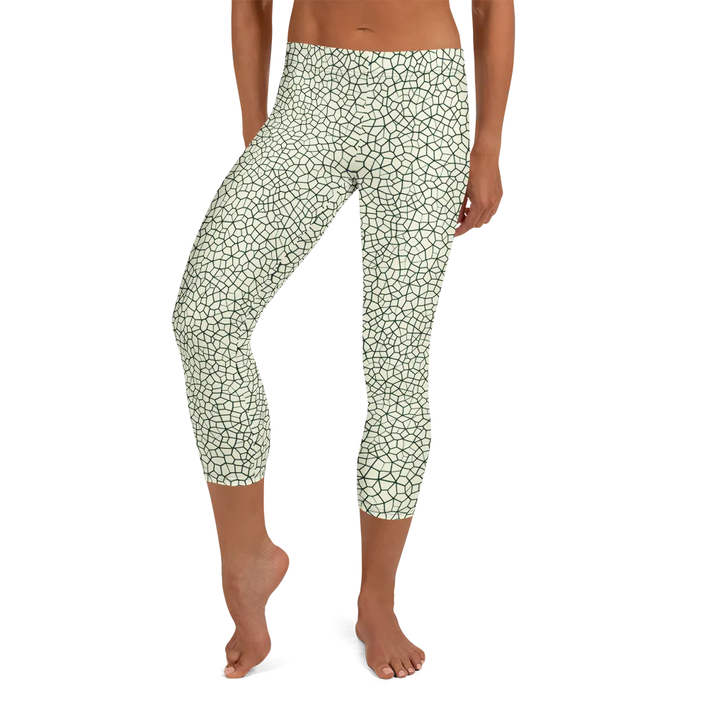 Verdant Fissure on Capri Leggings — Front