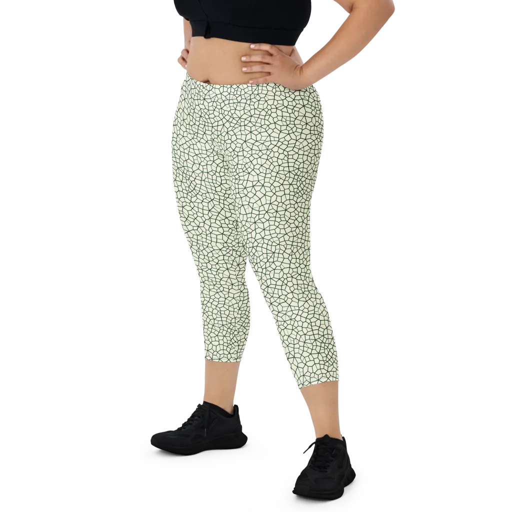 Verdant Fissure on Capri Leggings — Front