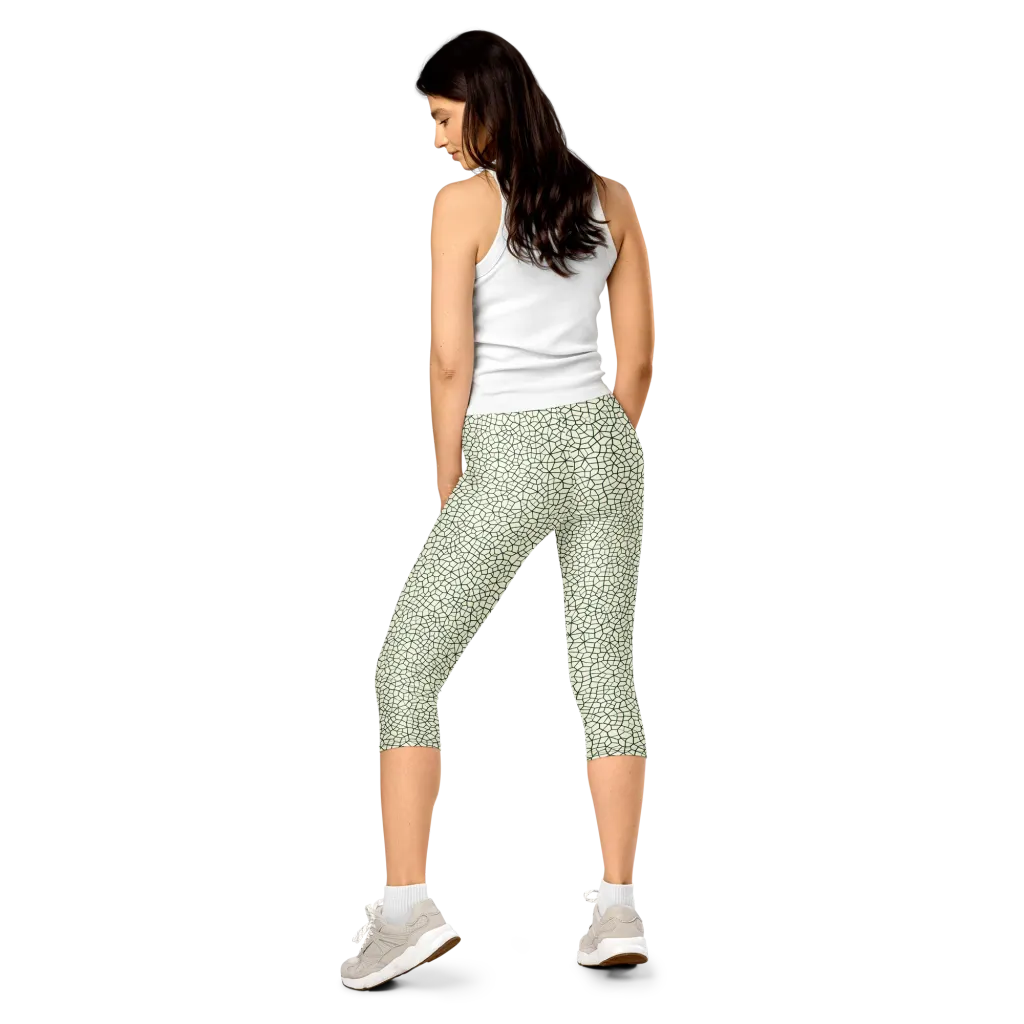 Verdant Fissure on Capri Leggings — Back