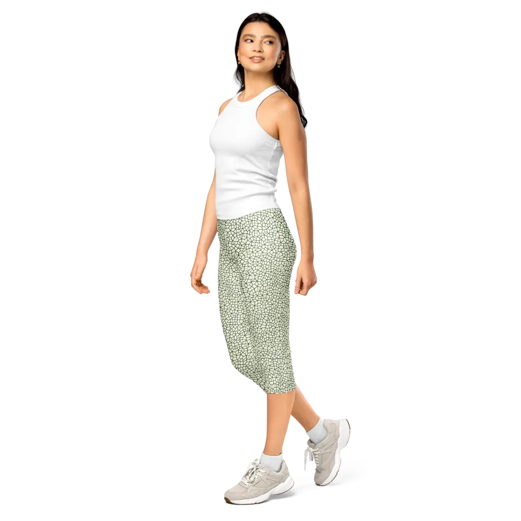 Verdant Fissure on Capri Leggings — Left Front