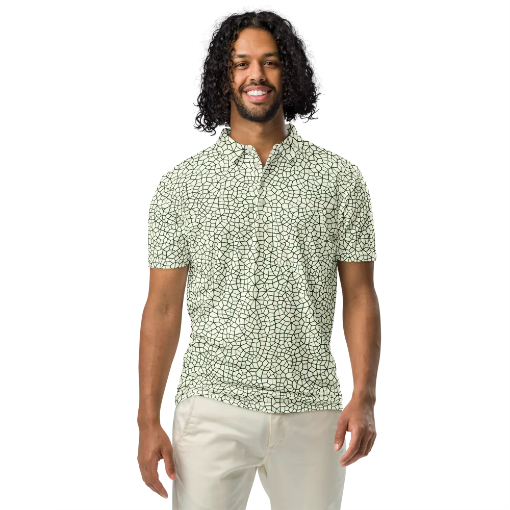 Verdant Fissure on Men's Slim Fit Polo Shirt — Front