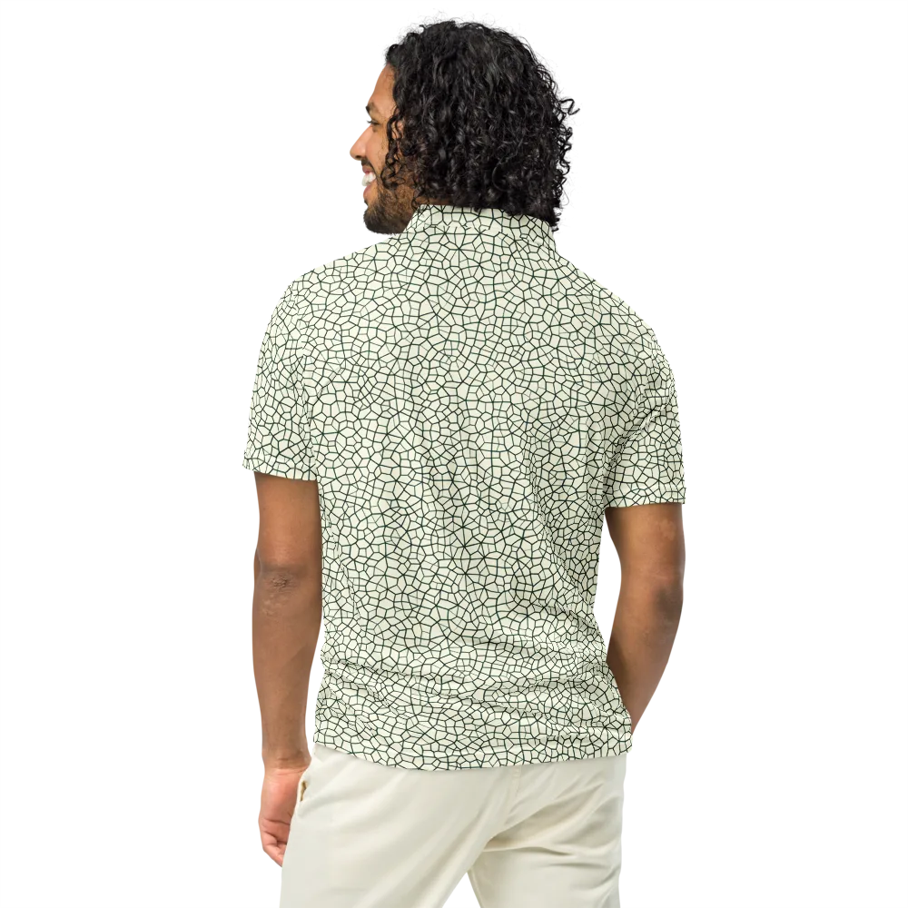 Verdant Fissure on Men's Slim Fit Polo Shirt — Back