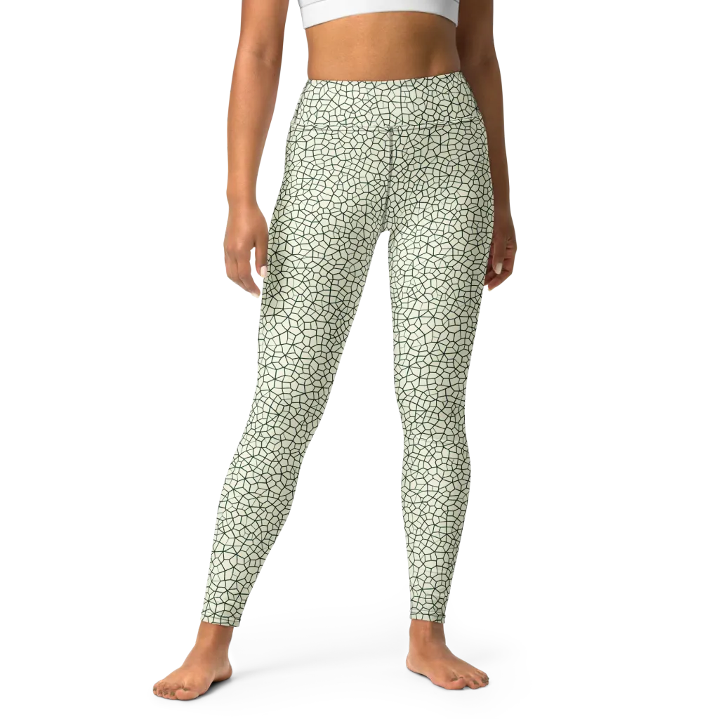 Verdant Fissure on Yoga Leggings — Front