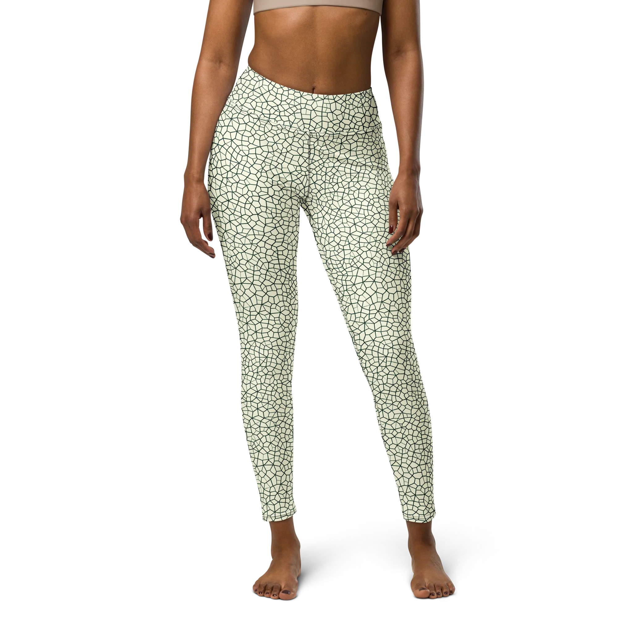 Verdant Fissure on Yoga Leggings — Front