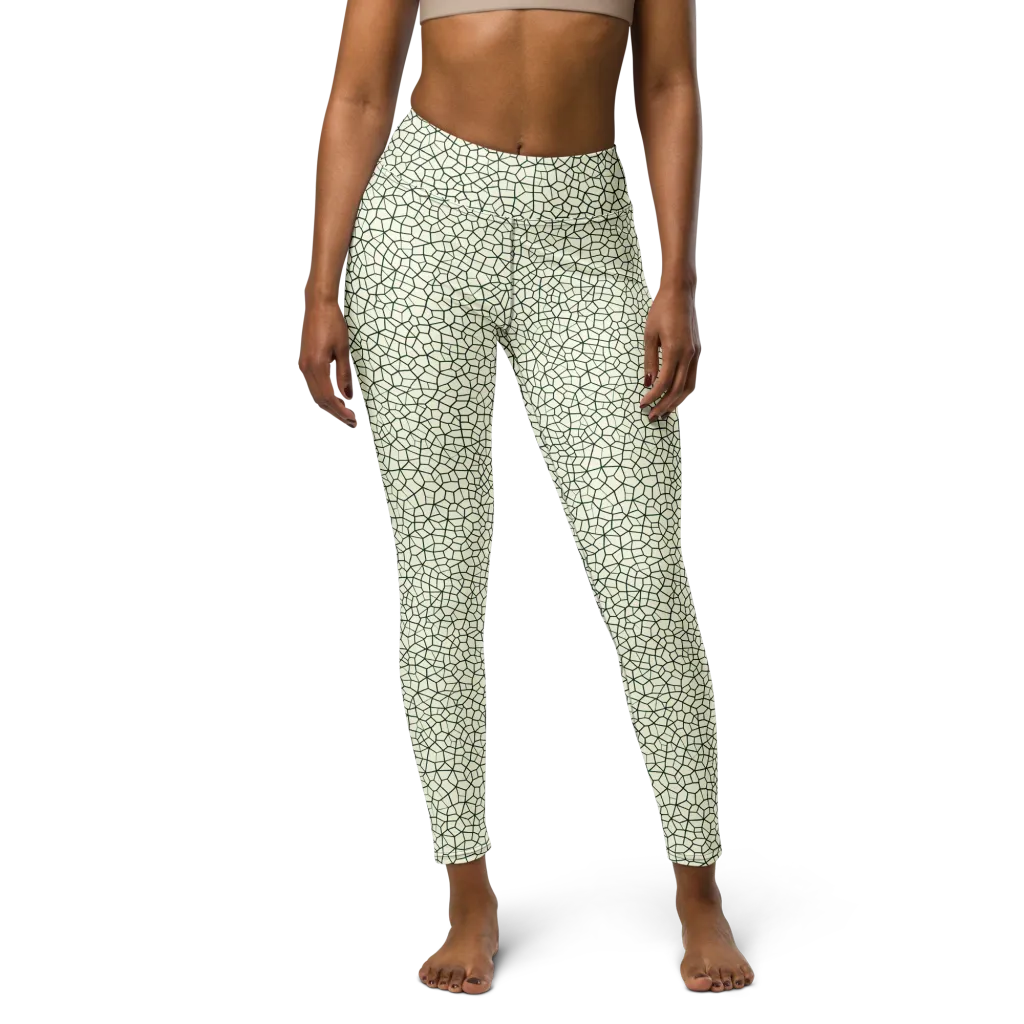 Verdant Fissure on Yoga Leggings — Front