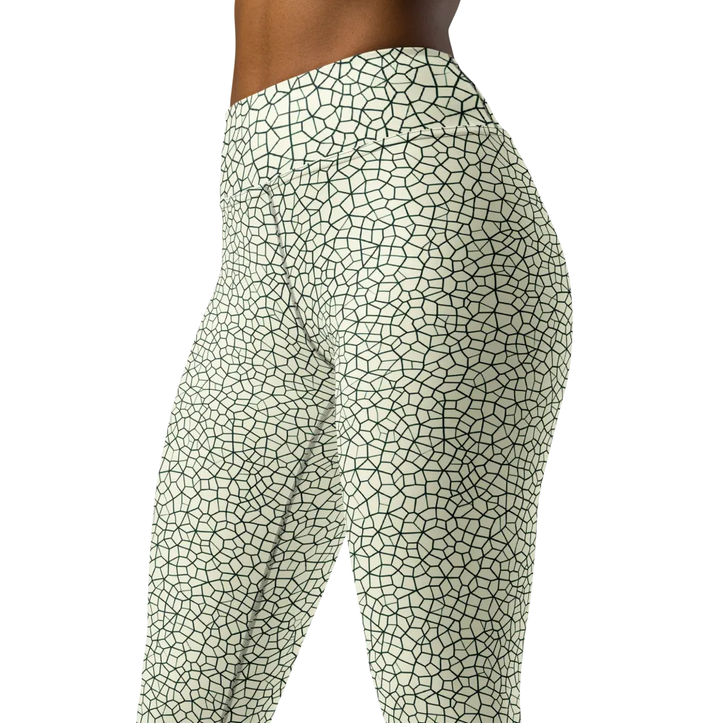 Verdant Fissure on Yoga Leggings — Left Front