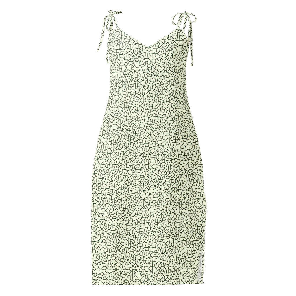 Verdant Fissure on Slip Dress — Front