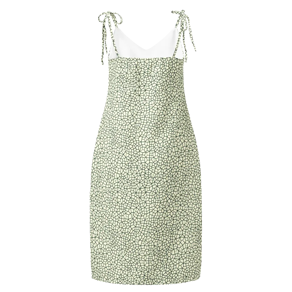 Verdant Fissure on Slip Dress — Back